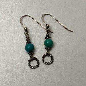 Elegant Silver and Turquoise Dangle Earrings